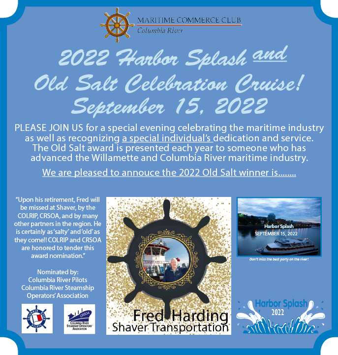 2022 Harbor Splash & Old Salt Celebration Cruise Maritime Commerce Club